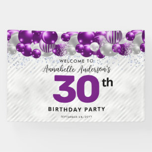 Banderoles Chic violet violet argent Parties scintillant de b