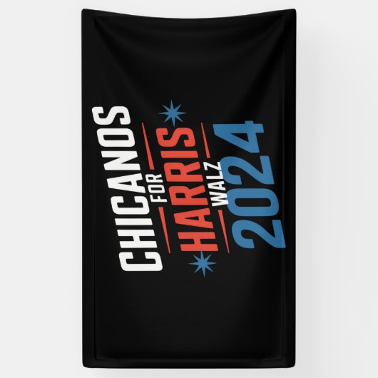 Banderoles Chicanos pour Harris Walz Présidentielle 2024 (Vertical)