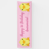 Banderoles Chick Anniversaire Pink (Vertical)