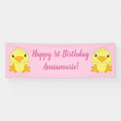 Banderoles Chick Anniversaire Pink (Horizontal)
