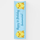 Banderoles Chick Birthday Party Blue (Vertical)
