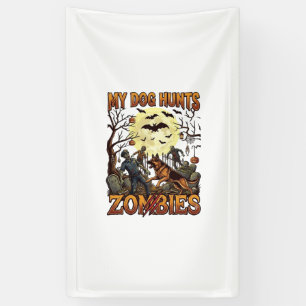 Banderoles Chien chasse les zombies Halloween Berger allemand