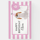 Banderoles Chien Chien Chien Chien Anniversaire Bandeau rose (Vertical)
