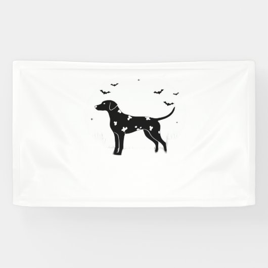 Banderoles Chien dalmate - Halloween Lune Silhouette Classic (Horizontal)