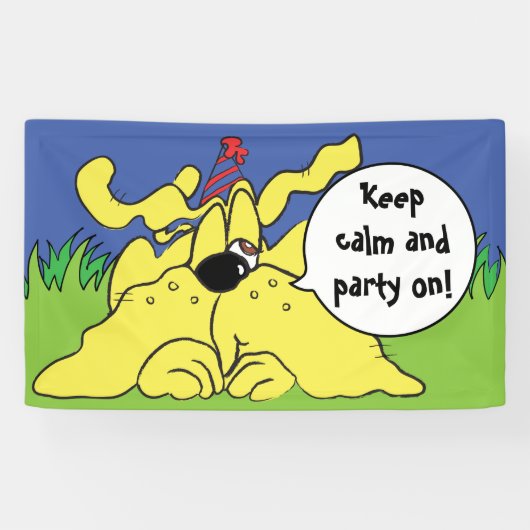 Banderoles Chien d'anniversaire HUH ! Personnalisez (Horizontal)