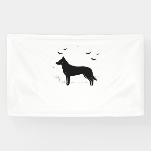 Banderoles Chien de Beauceron - Halloween Moon Silhouette Cla (Horizontal)