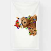 Banderoles Chien de Père Noël Goldendoodle (Vertical)