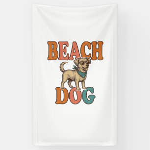Banderoles Chien de plage gravure vintage conception graphiqu