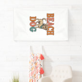Banderoles Chien de plage gravure vintage conception graphiqu (En situation)