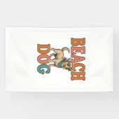 Banderoles Chien de plage gravure vintage conception graphiqu (Horizontal)