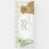 Banderoles Chien de race Retriever Vert Un An d'Or 1er Annive (Vertical)