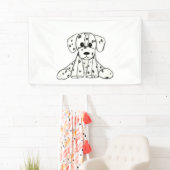 Banderoles Chien en dalmate dessin simple noir (En situation)