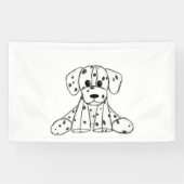 Banderoles Chien en dalmate dessin simple noir (Horizontal)