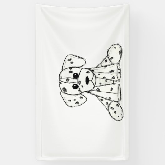 Banderoles Chien en dalmate dessin simple noir (Vertical)