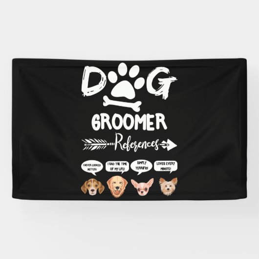 Banderoles Chien Groomer Références Cadeau Grooming Chien Sal (Horizontal)