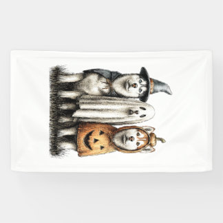 Banderoles Chien Husky Sibérien Fantôme Halloween