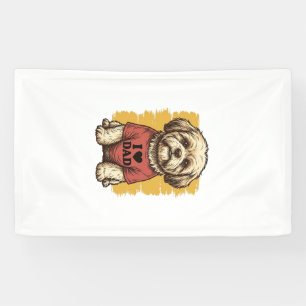 Banderoles Chien Mignon J'Aime Papa Gravure Vintage Vecteur D