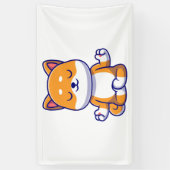 Banderoles Chien mignon shiba inu faisant du yoga méditation  (Vertical)