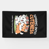 Banderoles Chiens de jeu avec Flower Crowns - Fun Spring Them (Horizontal)