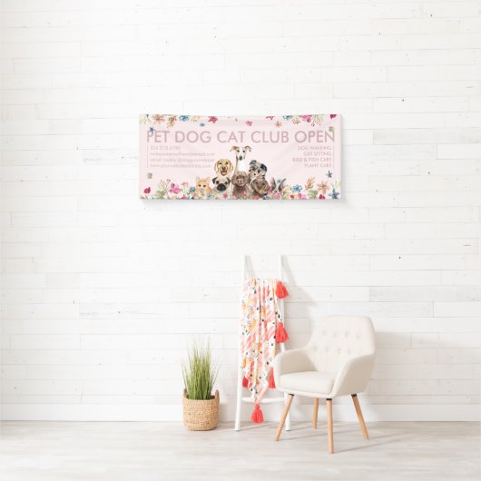 Banderoles Chiens Élevent de mignons chiots Open Party (En situation)