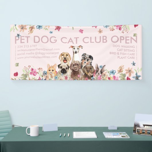 Banderoles Chiens Élevent de mignons chiots Open Party (Salon professionnel)