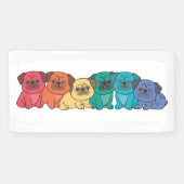 Banderoles Chiens mignons Gay pride Lgbtq Carlin Rainbow Flag (Horizontal)