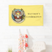 Banderoles Chiffre blanc jaune Confirmation religieuse cathol (En situation)