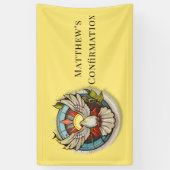 Banderoles Chiffre blanc jaune Confirmation religieuse cathol (Vertical)