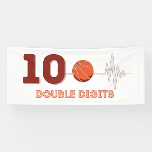 Banderoles Chiffres doubles 10 ans Anniversaire Basketball (Horizontal)