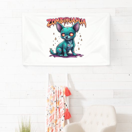 Banderoles Chihuahua Chi Chichi Chiwawa Zombie Chien Hallowee (En situation)