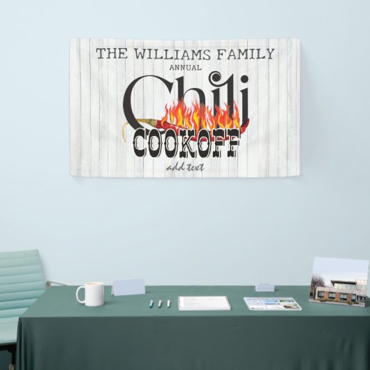 Banderoles Chili Cookoff Cook Off Contest Rustic Family Party (Salon professionnel)