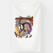 Banderoles Chill Thrills Halloween Sloth T-Shirt surdimension (Vertical)