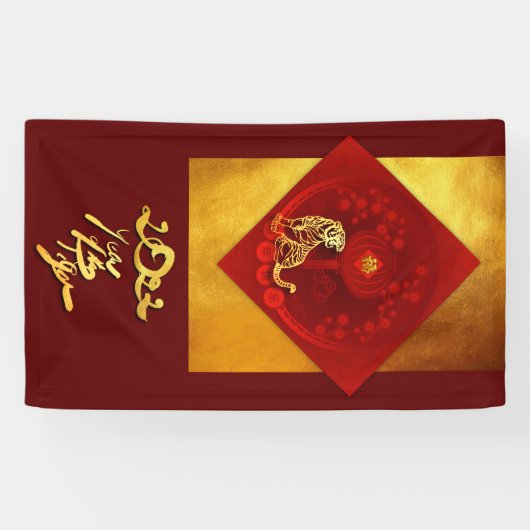 Banderoles Chinois FU Luck lantern Tiger Année saluant VB (Horizontal)