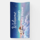 Banderoles Chiot Sur Un Baby shower Nuageux (Verticale)