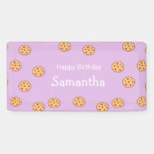 Banderoles Chocolat chips biscuits d'anniversaire violet (Horizontal)