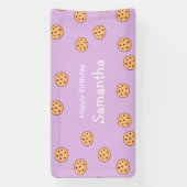 Banderoles Chocolat chips biscuits d'anniversaire violet (Verticale)