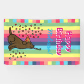 Banderoles Chocolat Labrador fête d'anniversaire Confetti (Horizontal)