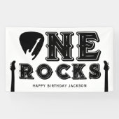 Banderoles Choix de guitare One Rocks 1er anniversaire blanc (Horizontal)