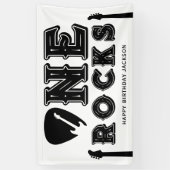 Banderoles Choix de guitare One Rocks 1er anniversaire blanc (Vertical)