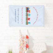 Banderoles Choo Choo Train Boys 1er anniversaire Blue Party B (En situation)