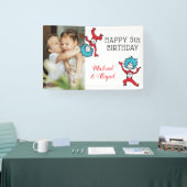 Banderoles Chose Une Chose Deux Jumeaux Anniversaire Ajouter  (Salon professionnel)