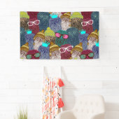 Banderoles Chouette dans la couronne (En situation)