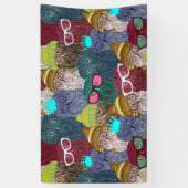 Banderoles Chouette dans la couronne (Vertical)