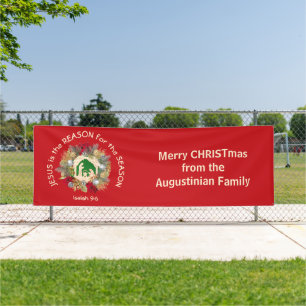 Banderoles Christian Christmas JÉSUS EST LA RAISON DU Rouge