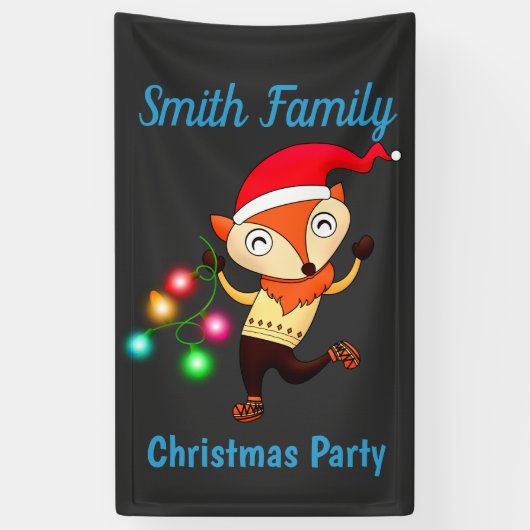 Banderoles Christmas Dancing Fox Custom (Vertical)
