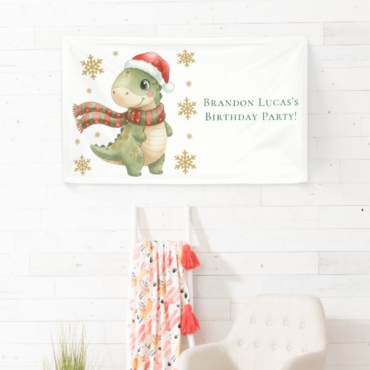 Banderoles Christmas Dinosaur Birthday Party (En situation)