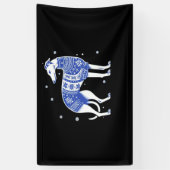 Banderoles Christmas Greyhound Dog Wearing an Ugly Sweater Bl (Vertical)