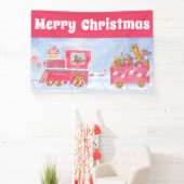 Banderoles Christmas Train Party Banner Decoration  (Insitu)