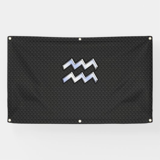Banderoles Chrome comme Aquarius Zodiac dans la peau de serpe (Horizontal)