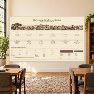 Banderoles Chronologie Biblique - Sépia Antique - 1,5 x 0,9 m